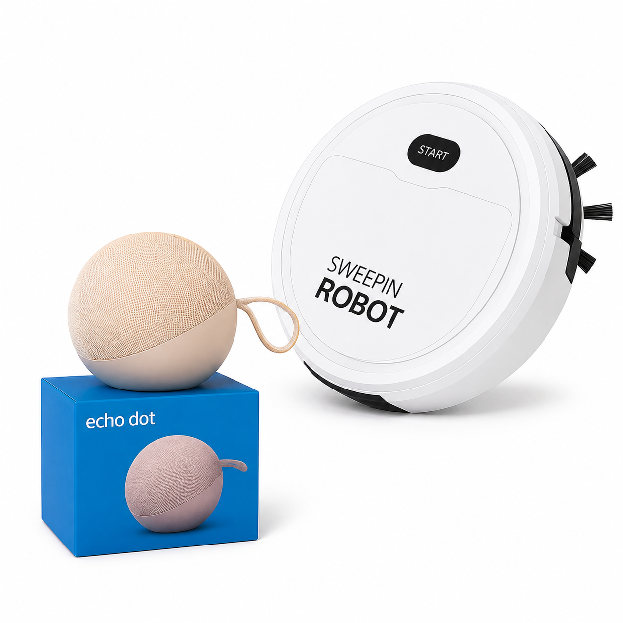 🔥 Combo Inteligente: Echo Dot + Robot Aspirador Sweepin