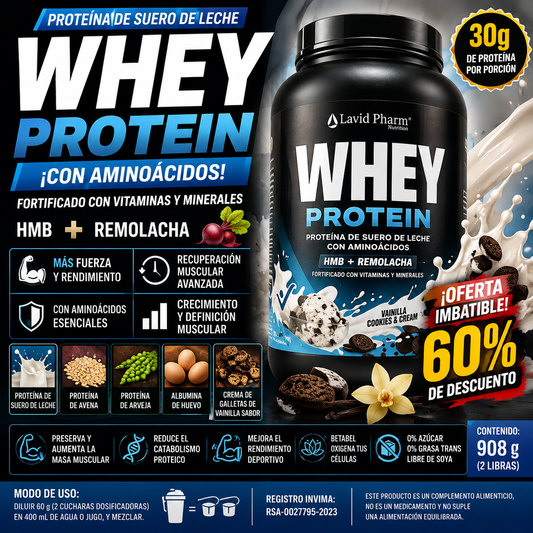 WHEY PROTEIN - SOLO HOY CON UN 60% DE DESCUENTO! 🔥