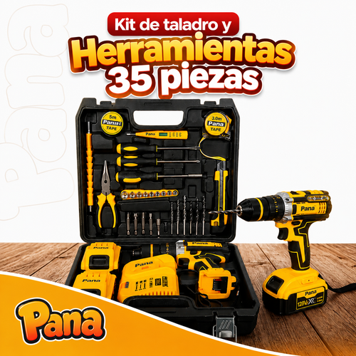 Kit taladro y herramientas 35 piezas - 50% de descuento solo hoy 🔥