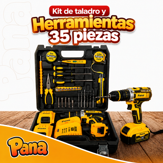 Kit taladro y herramientas 35 piezas - 50% de descuento solo hoy 🔥