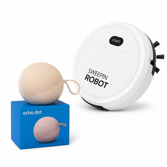 🔥 Combo Inteligente: Echo Dot + Robot Aspirador Sweepin